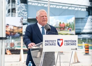 Premier Doug Ford unveils his latest plans for the redevelopment of Ontario Place, Toronto, June 24, 2025.