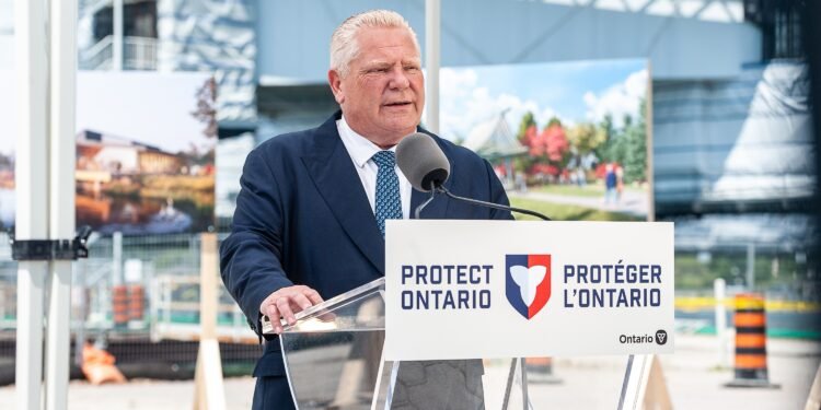 Premier Doug Ford unveils his latest plans for the redevelopment of Ontario Place, Toronto, June 24, 2025.