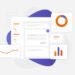 Vector illustration of business reporting dashboard screen concept of data analysis and research presentation