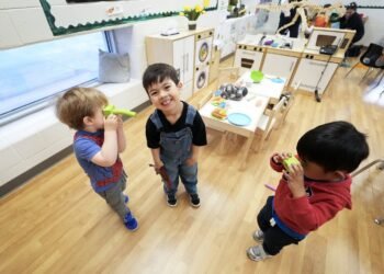 Children play at the Blessed Chiara Badano Child Care Centre in Stouffville, Ont., on Friday, May 2, 2025. THE CANADIAN PRESS/Nathan Denette