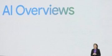 Liz Reid, Google head of Search, speaks at a Google I/O event in Mountain View, Calif., Tuesday, May 14, 2024. (AP Photo/Jeff Chiu)