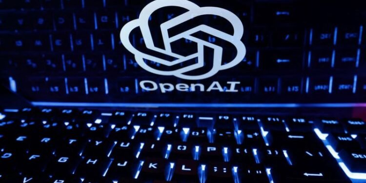 FILE PHOTO: A keyboard is placed in front of a displayed OpenAI logo in this illustration taken February 21, 2023. REUTERS/Dado Ruvic/Illustration/ File Photo