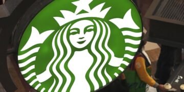 FILE - This is the Starbucks sign on Black Friday shoppers line at a Starbucks kiosk in the Walden Galleria in Buffalo, NY., Friday, Nov. 29, 2024. (AP Photo/Gene J. Puskar, File)