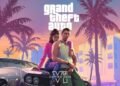 GTA 6 countdown hits 300-sleep mark ahead of Nov. 2026 launch 32 Illustrated GTA VI poster with two main characters leaning on a car, palm trees and pastel city skyline at sunset.