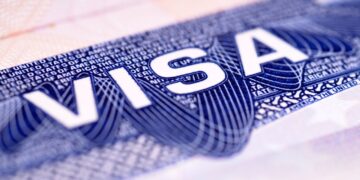 Canadian immigration office with long queues amid work permit processing delays