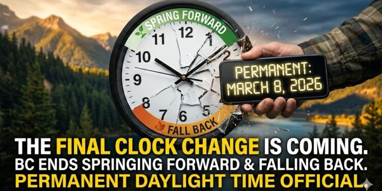 B.C. Will End Seasonal Clock Changes and Keep Daylight Time Year-Round 12 B.C. Will End Seasonal Clock Changes and Keep Daylight Time Year-Round