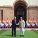 Canadian Prime Minister Mark Carney and Indian Prime Minister Narendra Modi shaking hands at Hyderabad House in New Delhi, symbolizing a historic reset and expansion of the Canada-India relationship
